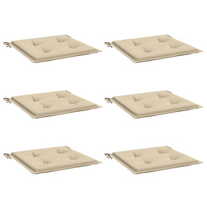 vidaXL Coussins de chaise de jardin 6 pcs Beige 50x50x4 cm Tissu Oxford