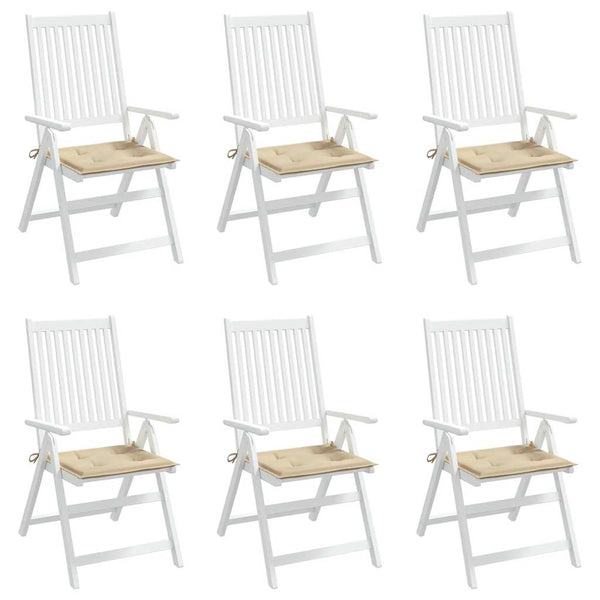 vidaXL Coussins de chaise de jardin 6 pcs Beige 50x50x4 cm Tissu Oxford