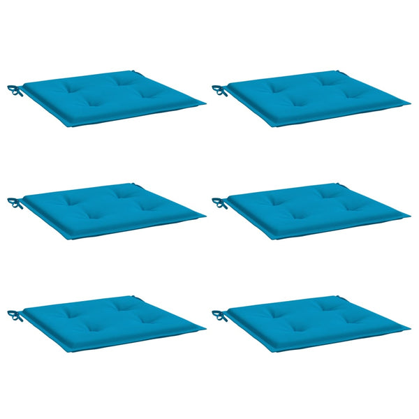 Gartenstuhl-Kissen 6 Stk. Blau 50x50x4 cm Oxford-Gewebe