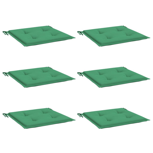 vidaXL Coussins de chaise de jardin 6 pcs Vert 50x50x4 cm Tissu Oxford