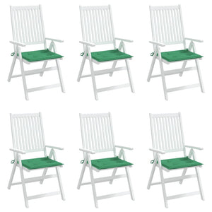 vidaXL Coussins de chaise de jardin 6 pcs Vert 50x50x4 cm Tissu Oxford