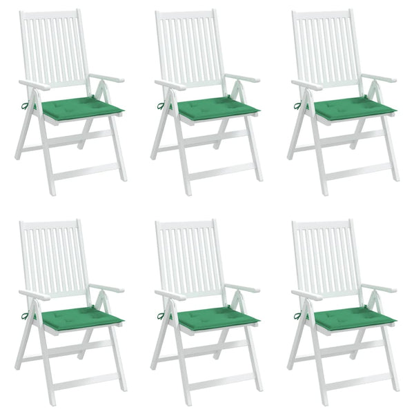 vidaXL Coussins de chaise de jardin 6 pcs Vert 50x50x4 cm Tissu Oxford