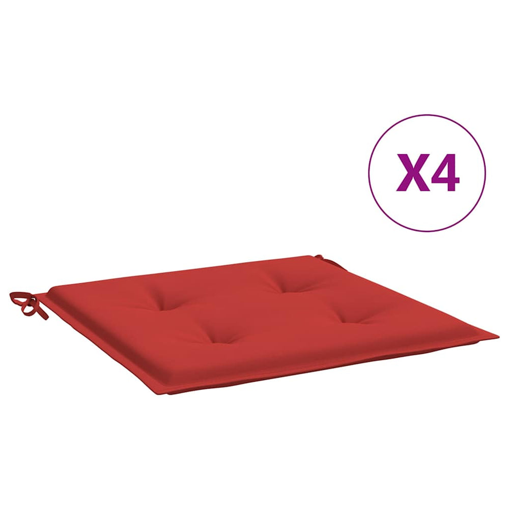 vidaXL Garden Chair Cushions 4 pcs. Red 50x50x4 cm Oxford Fabric
