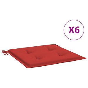 Gartenstuhl-Kissen 6 Stk. Rot 50x50x4 cm Oxford-Gewebe