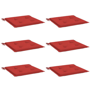 Gartenstuhl-Kissen 6 Stk. Rot 50x50x4 cm Oxford-Gewebe