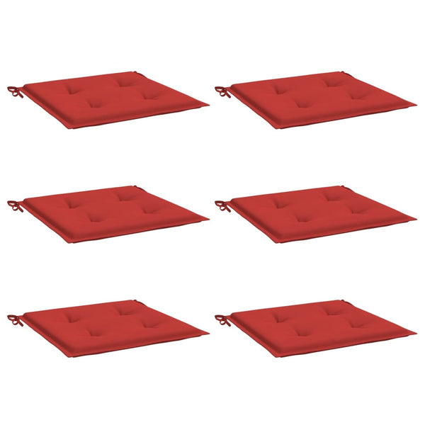Gartenstuhl-Kissen 6 Stk. Rot 50x50x4 cm Oxford-Gewebe