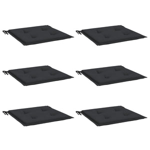 Gartenstuhl-Kissen 6 Stk. Schwarz 50x50x4 cm Oxford-Gewebe