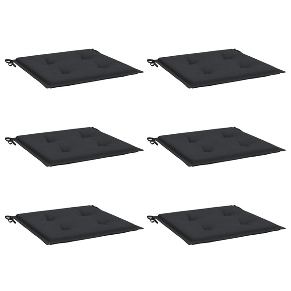 Gartenstuhl-Kissen 6 Stk. Schwarz 50x50x4 cm Oxford-Gewebe