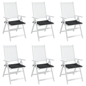 Gartenstuhl-Kissen 6 Stk. Schwarz 50x50x4 cm Oxford-Gewebe