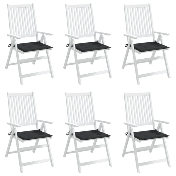 Gartenstuhl-Kissen 6 Stk. Schwarz 50x50x4 cm Oxford-Gewebe