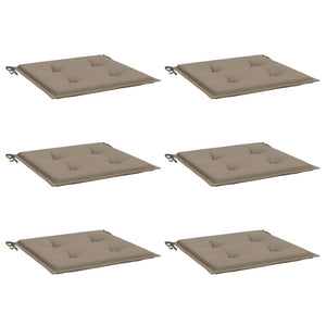 Gartenstuhl-Kissen 6 Stk. Taupe 50x50x4 cm Oxford-Gewebe