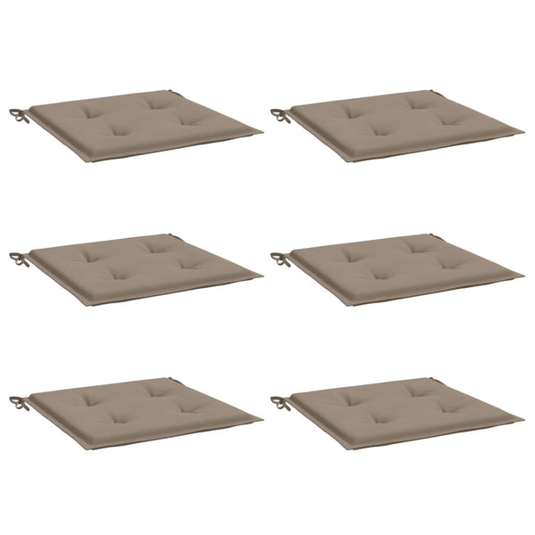Gartenstuhl-Kissen 6 Stk. Taupe 50x50x4 cm Oxford-Gewebe