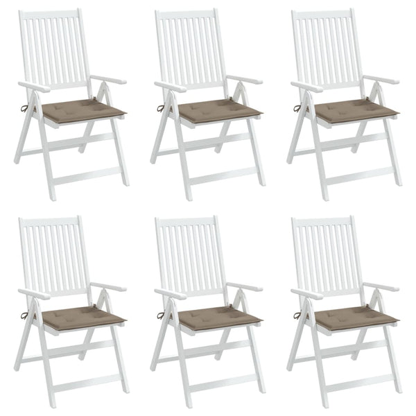 Gartenstuhl-Kissen 6 Stk. Taupe 50x50x4 cm Oxford-Gewebe