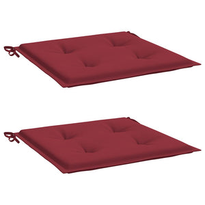 vidaXL Coussins de chaise de jardin 2 pcs Rouge bordeaux 50x50x3 cm Tissu Oxford