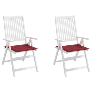 vidaXL Coussins de chaise de jardin 2 pcs Rouge bordeaux 50x50x3 cm Tissu Oxford