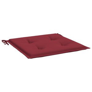 vidaXL Coussins de chaise de jardin 2 pcs Rouge bordeaux 50x50x3 cm Tissu Oxford