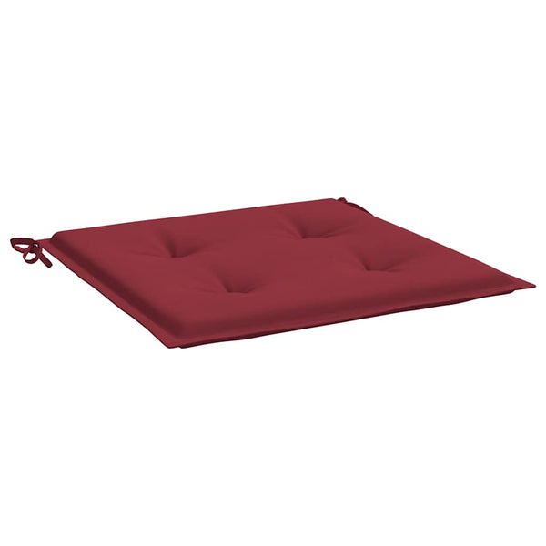 vidaXL Coussins de chaise de jardin 2 pcs Rouge bordeaux 50x50x3 cm Tissu Oxford