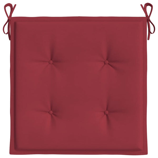 vidaXL Coussins de chaise de jardin 2 pcs Rouge bordeaux 50x50x3 cm Tissu Oxford