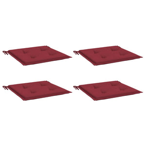 vidaXL Coussins de chaise de jardin 4 pcs Rouge vin 50x50x4 cm Tissu Oxford