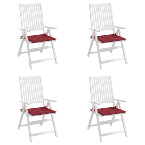 vidaXL Coussins de chaise de jardin 4 pcs Rouge vin 50x50x4 cm Tissu Oxford