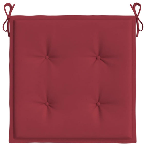 vidaXL Coussins de chaise de jardin 4 pcs Rouge vin 50x50x4 cm Tissu Oxford