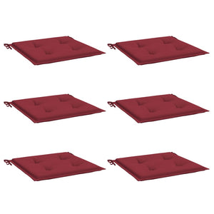 Gartenstuhl-Kissen 6 Stk. Weinrot 50x50x4 cm Oxford-Gewebe