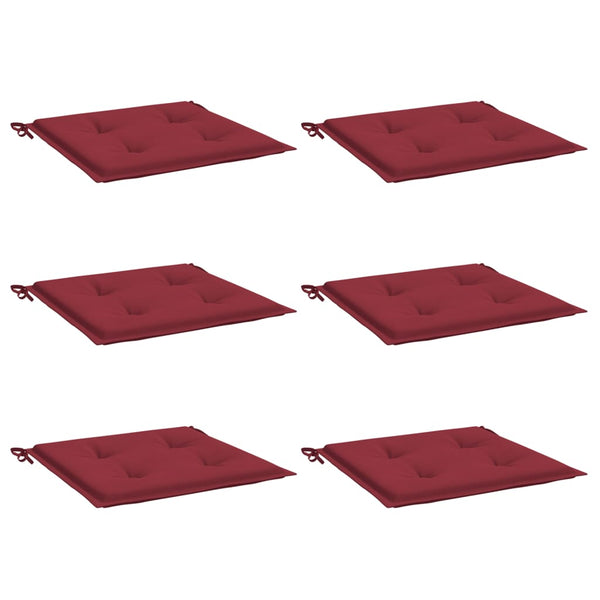 Gartenstuhl-Kissen 6 Stk. Weinrot 50x50x4 cm Oxford-Gewebe