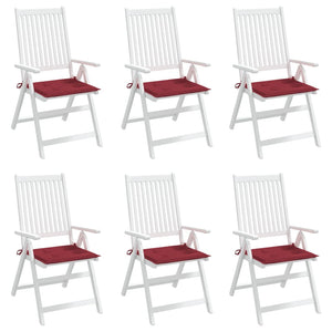 Gartenstuhl-Kissen 6 Stk. Weinrot 50x50x4 cm Oxford-Gewebe