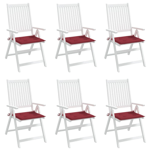 Gartenstuhl-Kissen 6 Stk. Weinrot 50x50x4 cm Oxford-Gewebe