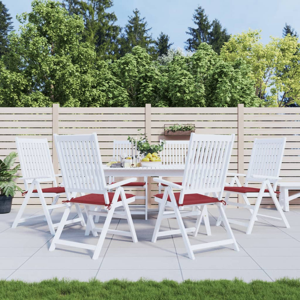 vidaXL Garden Chair Cushions 6 pcs Wine Red 50x50x4 cm Oxford Fabric
