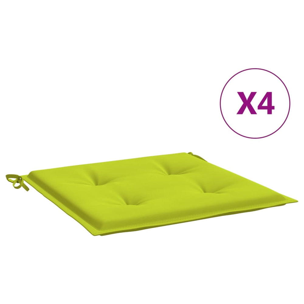 vidaXL Garden Chair Cushions 4 pcs Bright Green 50x50x4 cm Oxford Fabric