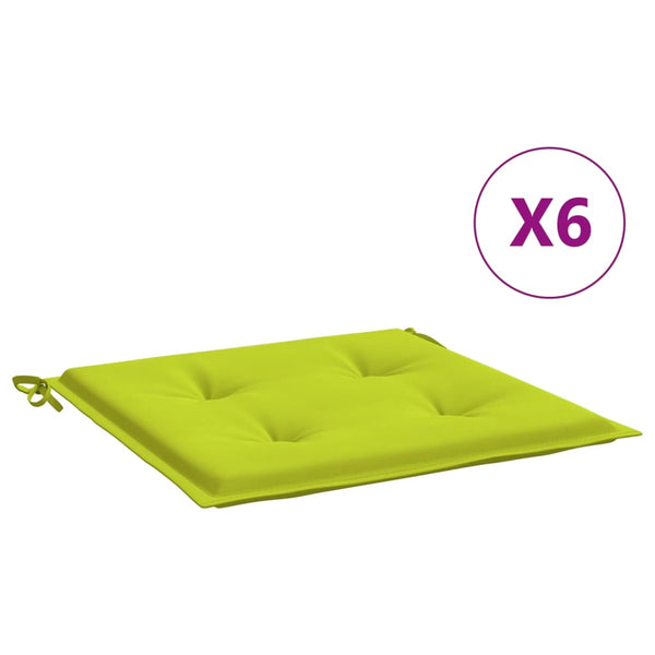 Gartenstuhl-Kissen 6 Stk. Knallgrün 50x50x4 cm Oxford-Gewebe