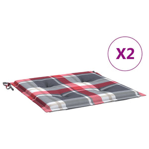 Gartenstuhl-Kissen 2Stk. Rot Karomuster 50x50x4cm Oxford-Gewebe