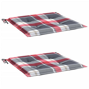 Gartenstuhl-Kissen 2Stk. Rot Karomuster 50x50x4cm Oxford-Gewebe