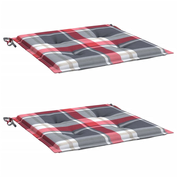 Gartenstuhl-Kissen 2Stk. Rot Karomuster 50x50x4cm Oxford-Gewebe