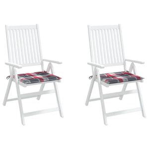 Gartenstuhl-Kissen 2Stk. Rot Karomuster 50x50x4cm Oxford-Gewebe