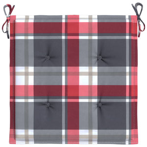 Gartenstuhl-Kissen 2Stk. Rot Karomuster 50x50x4cm Oxford-Gewebe