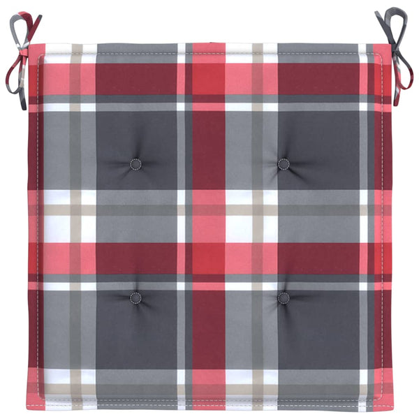 Gartenstuhl-Kissen 2Stk. Rot Karomuster 50x50x4cm Oxford-Gewebe