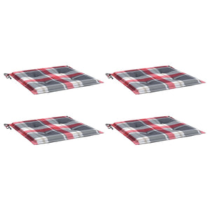 Gartenstuhl-Kissen 4Stk. Rot Karomuster 50x50x4cm Oxford-Gewebe