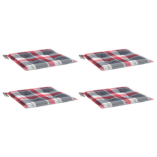 Gartenstuhl-Kissen 4Stk. Rot Karomuster 50x50x4cm Oxford-Gewebe