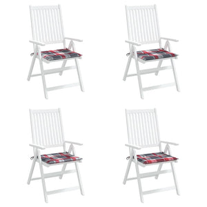 Gartenstuhl-Kissen 4Stk. Rot Karomuster 50x50x4cm Oxford-Gewebe