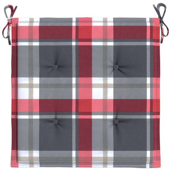 Gartenstuhl-Kissen 4Stk. Rot Karomuster 50x50x4cm Oxford-Gewebe