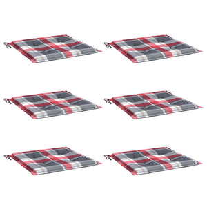 Gartenstuhl-Kissen 6Stk. Rot Karomuster 50x50x4cm Oxford-Gewebe