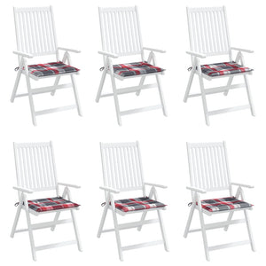 Gartenstuhl-Kissen 6Stk. Rot Karomuster 50x50x4cm Oxford-Gewebe