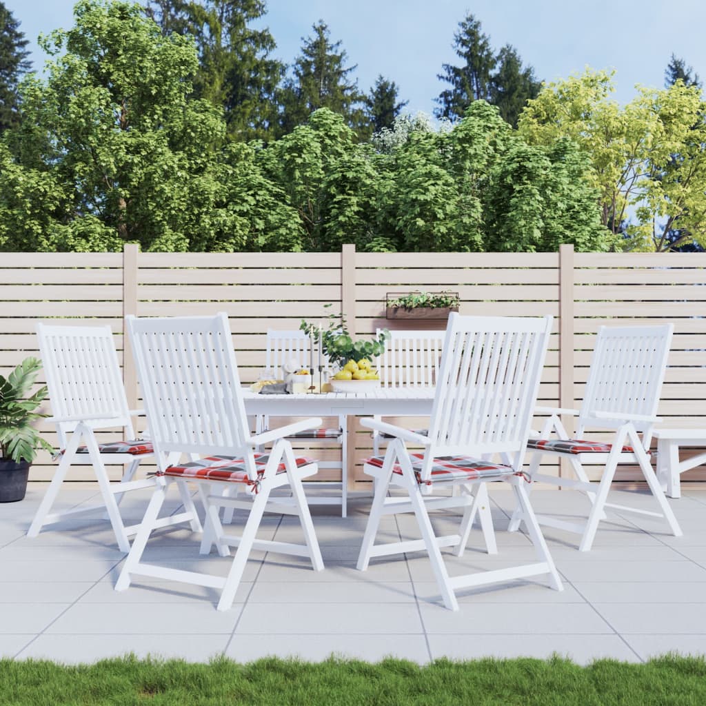 Gartenstuhl-Kissen 6Stk. Rot Karomuster 50x50x4cm Oxford-Gewebe