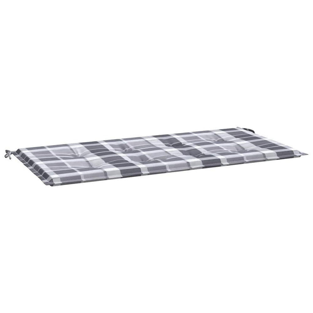 vidaXL Garden Bench Cushion Grey Checkered 100x50x3 cm Oxford Fabric
