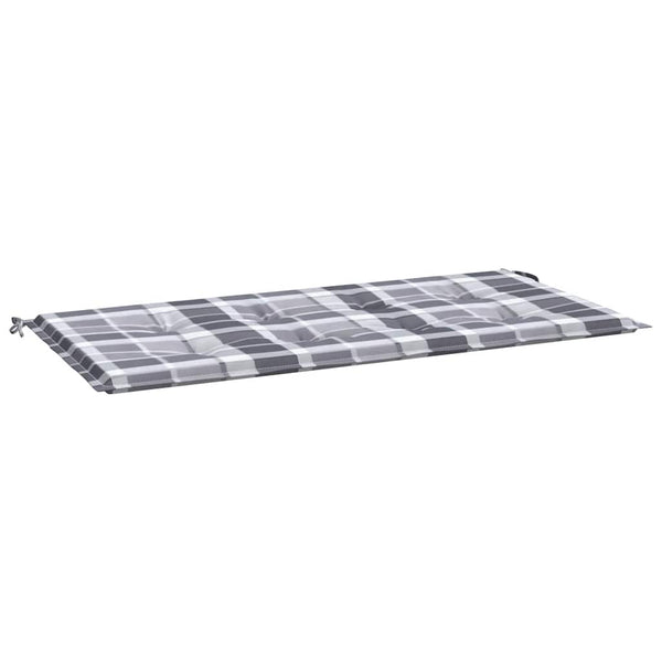Gartenbank-Auflage Grau Karomuster 100x50x3 cm Oxford-Gewebe