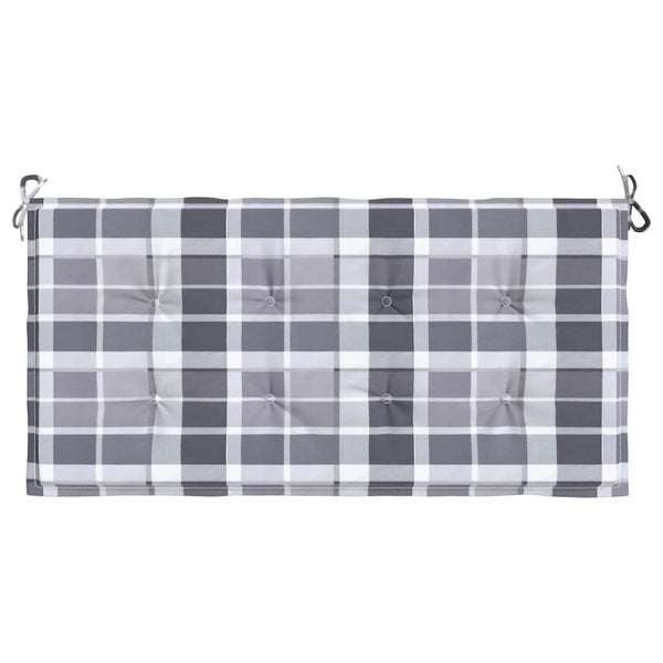Gartenbank-Auflage Grau Karomuster 100x50x3 cm Oxford-Gewebe