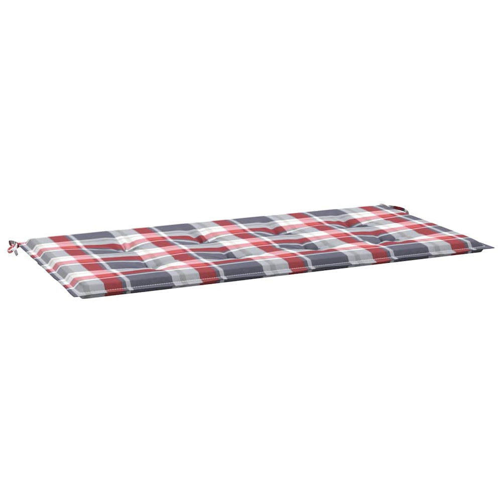 vidaXL Garden Bench Cushion Red Plaid 120x50x3 cm Oxford Fabric