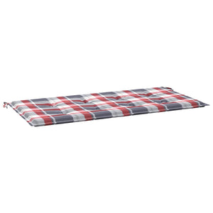 Gartenbank-Auflage Rot Karomuster 120x50x3 cm Oxford-Gewebe